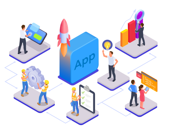Custom Web Development Agency Illustration