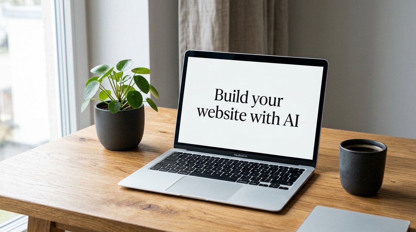 Build your website with AI - Modern Workspace Laptop